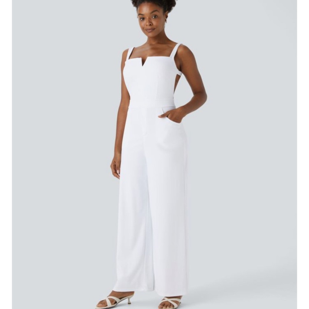 Halara white jumpsuit